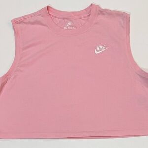 Nike Pink Cropped Tank Top Womens Large Sleeveless Athletic Tee